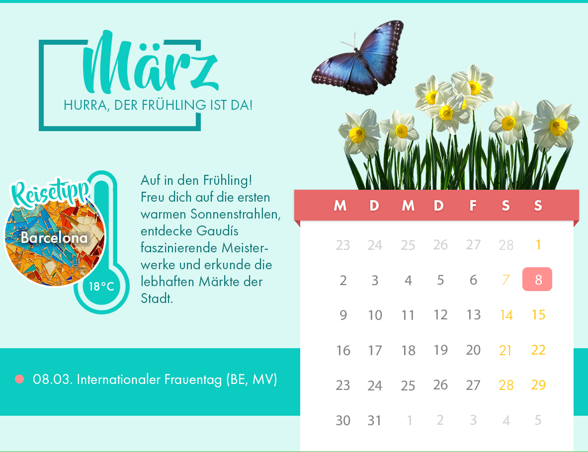 Brückentage 2026 Travelcircus März