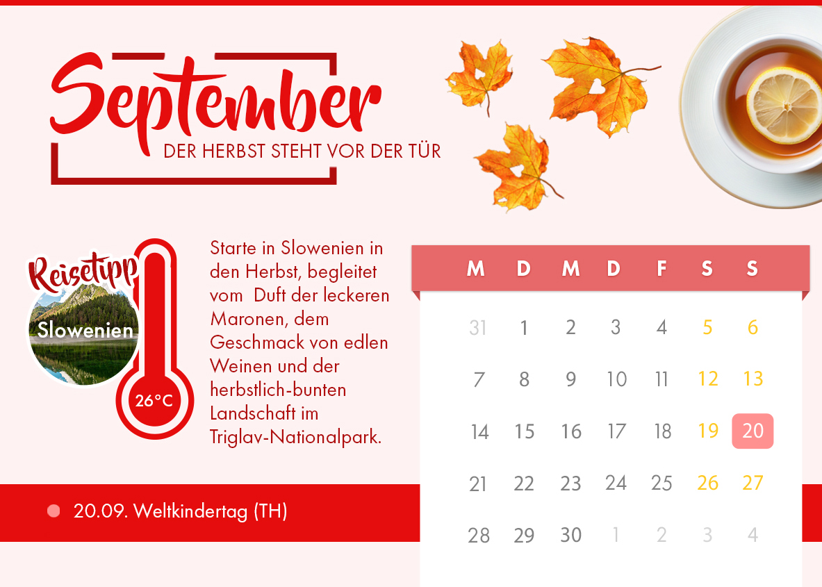 Brückentage 2026 Travelcircus September