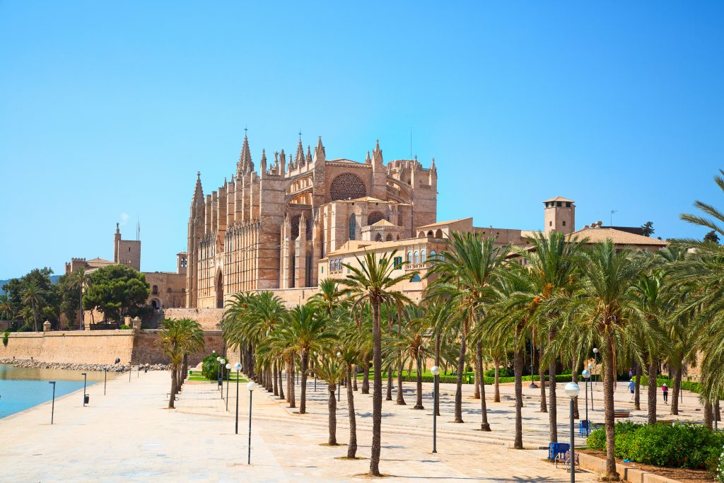 Main cathedral of the Palma de Mallorca city in Spain